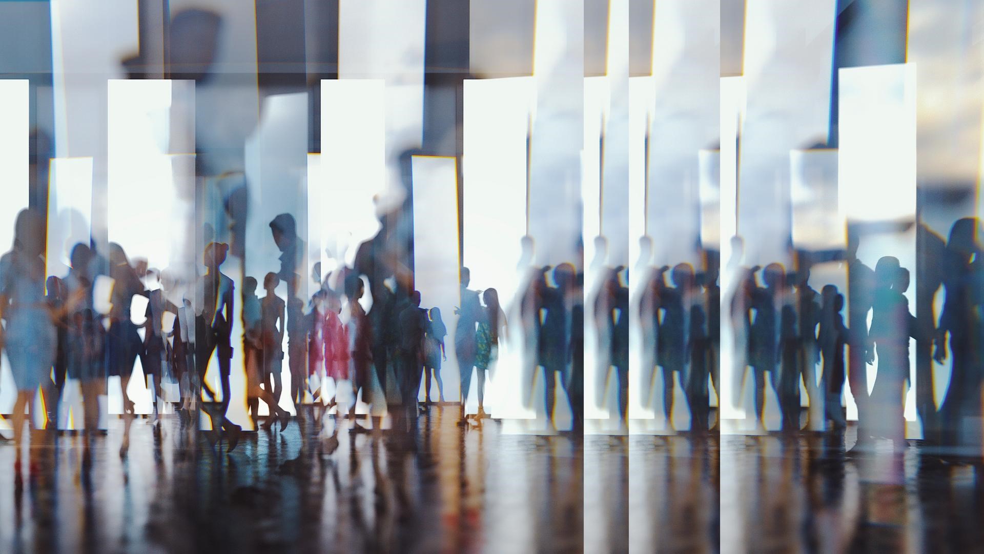 abstrakte Sihouettes Glas